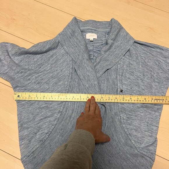 Wilfred Aritzia Diderot Sweater Cardigan Space Dye Heathered Blue Sz XXS - Picture 9 of 12